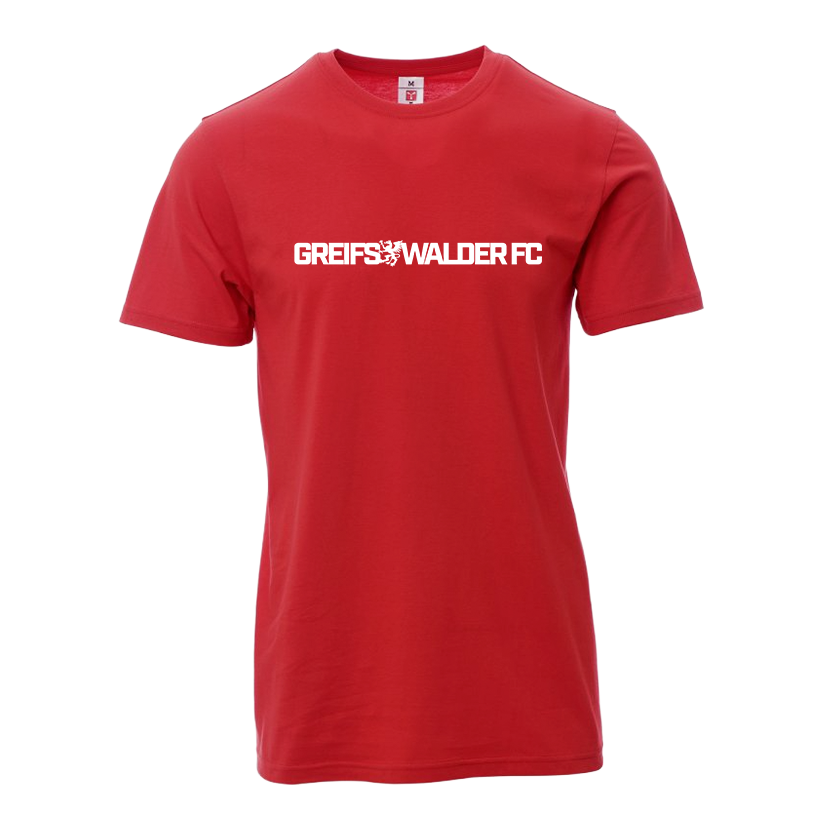 T-Shirt mit Greif-Schriftzug „Greifswalder FC" I Rot
