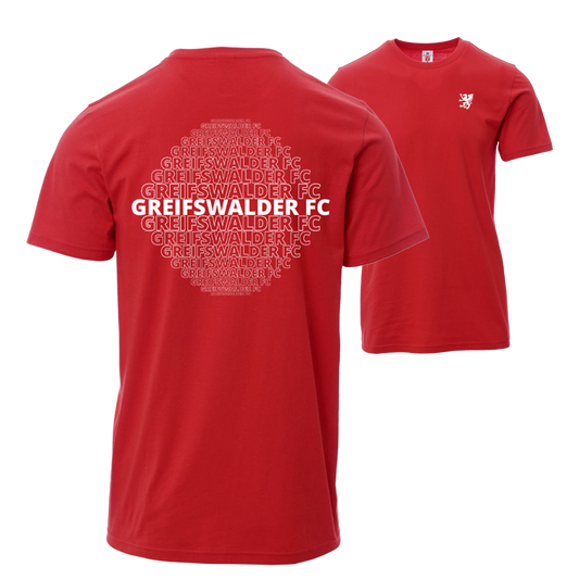 T-Shirt mit Backprint „Greifswalder FC" I Rot