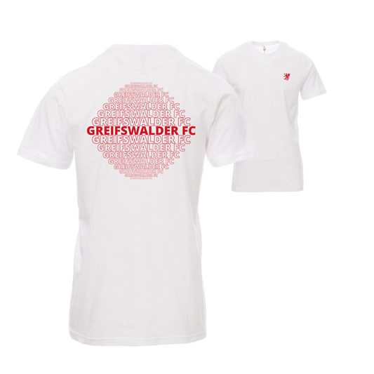 T-Shirt mit Backprint „Greifswalder FC" I Weiß