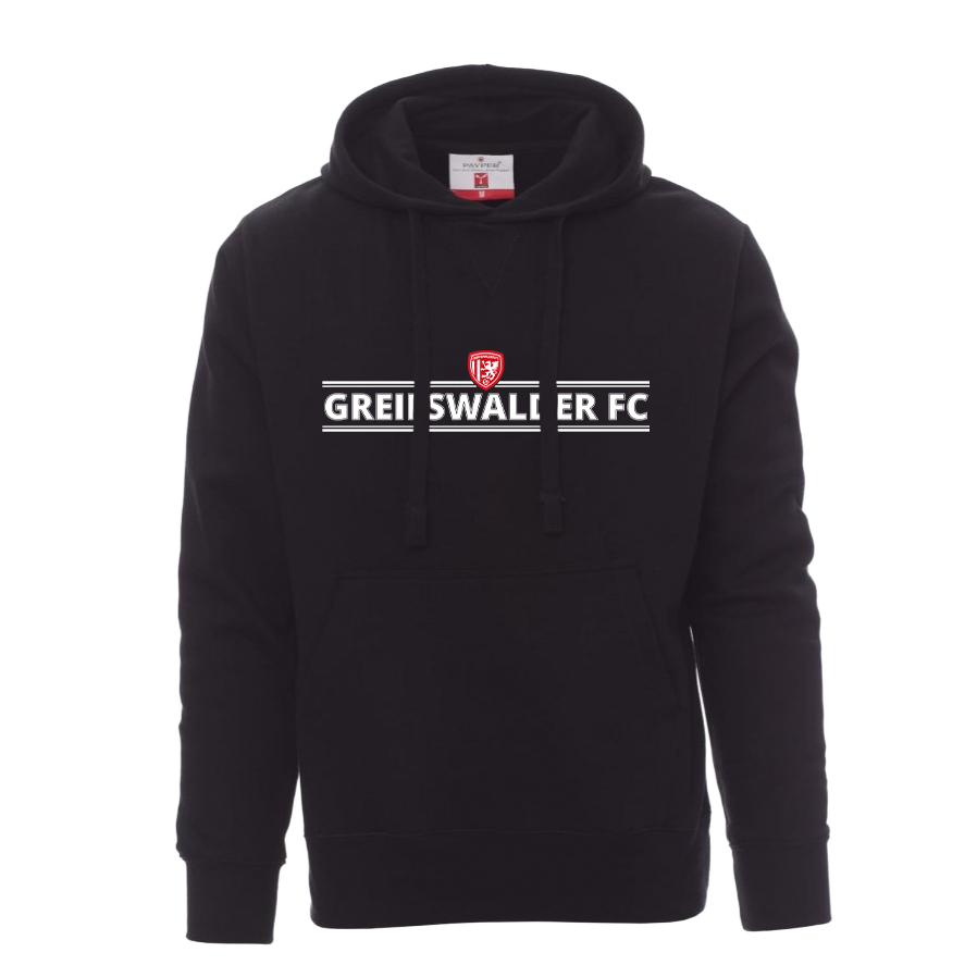 Hoodie mit Wappen und Schriftzug „Greifswalder FC" I Schwarz