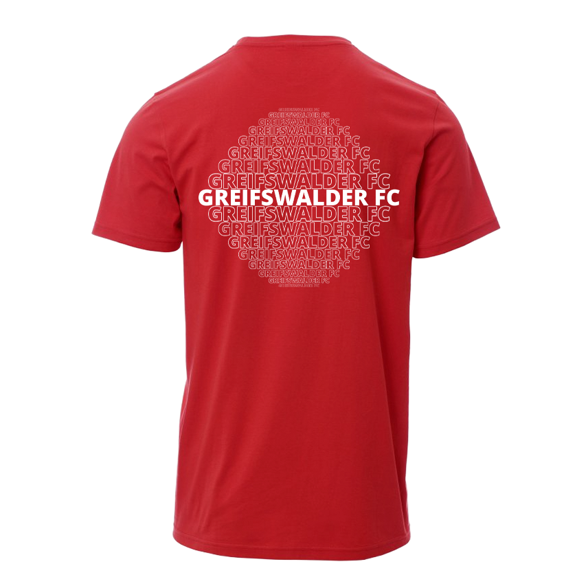 T-Shirt mit Backprint „Greifswalder FC" I Rot