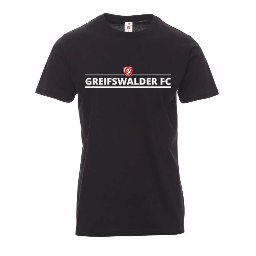 T-Shirt mit Wappen und „Greifswalder FC" I Schwarz
