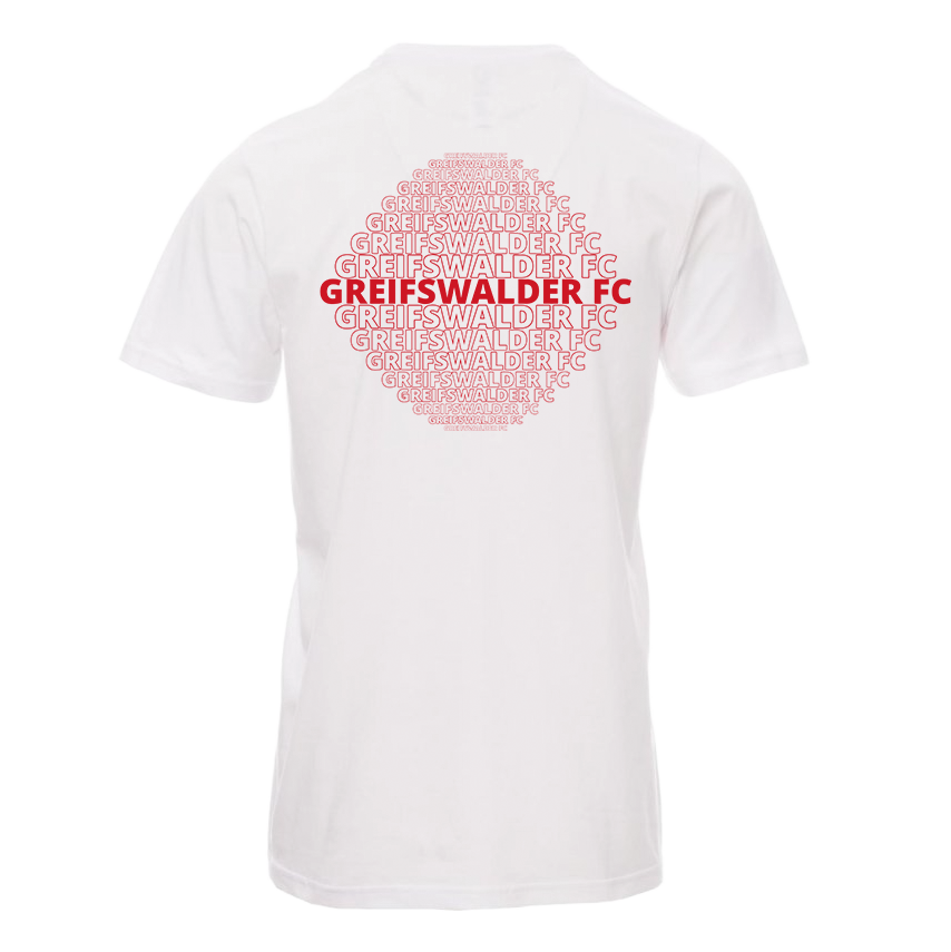 T-Shirt mit Backprint „Greifswalder FC" I Weiß
