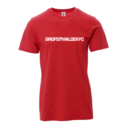 T-Shirt mit Greif-Schriftzug „Greifswalder FC" I Rot